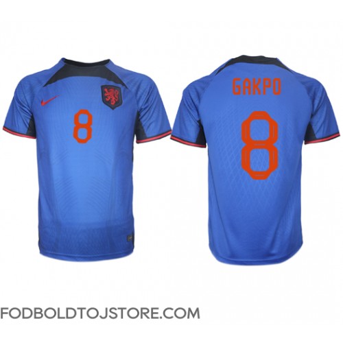 Holland Cody Gakpo #8 Udebanetrøje VM 2022 Kortærmet